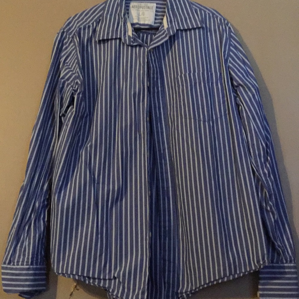 Blue with light blue and white pinstripes